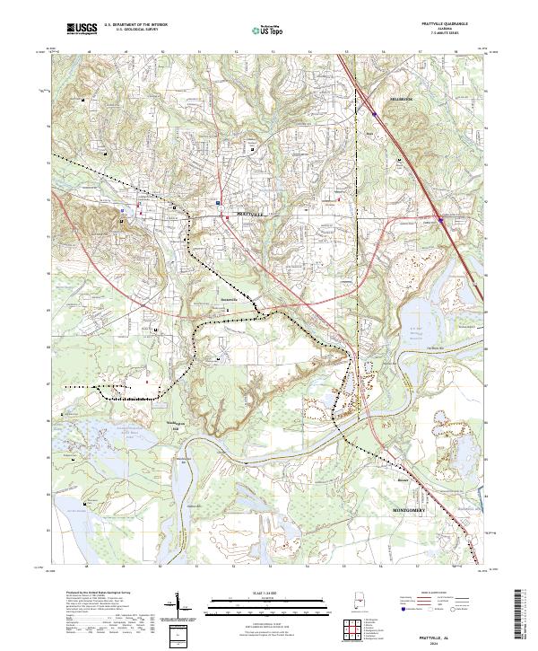 Prattville, AL — USGS 7.5-minute topo (2024)