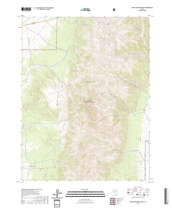 South Shoshone Peak, NV — USGS 7.5-minute topo (2021)