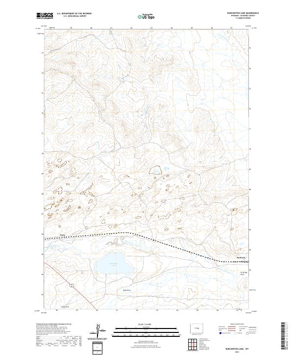 Burlington Lake, WY — USGS 7.5-minute topo (2021)