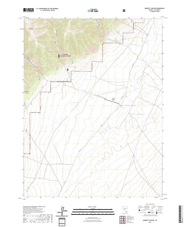 Barrett Canyon, NV — USGS 7.5-minute topo (2021)