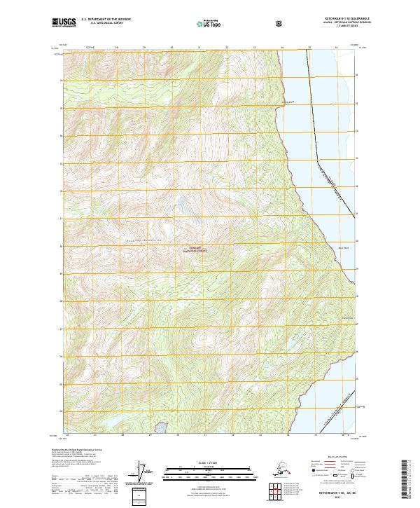 Ketchikan B-1 SE, AK-BC — USGS 7.5-minute topo (2021)