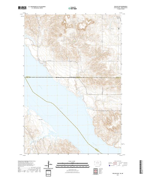 Pollock NW, SD-ND — USGS 7.5-minute topo (2021)