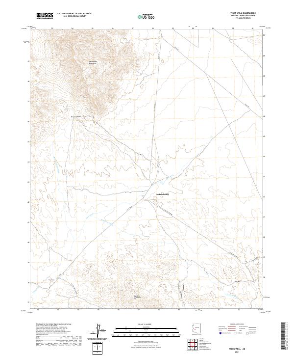 Tiger Well, AZ — USGS 7.5-minute topo (2021)