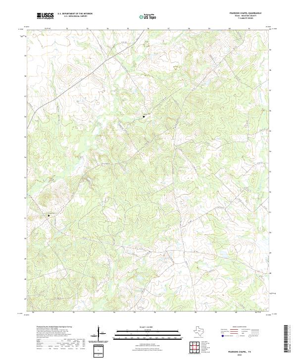 Pearsons Chapel, TX — USGS 7.5-minute topo (2022)