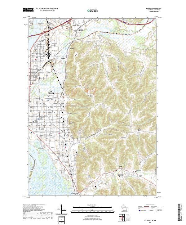 La Crosse, WI-MN — USGS 7.5-minute topo (2022)