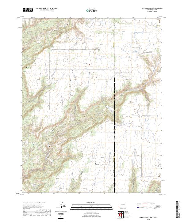 Burnt Cabin Creek, CO-UT — USGS 7.5-minute topo (2023)