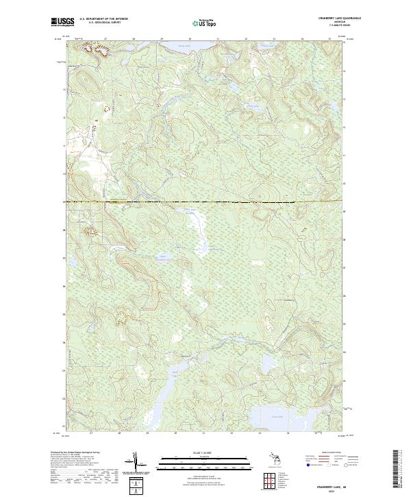 Cranberry Lake, MI — USGS 7.5-minute topo (2023)