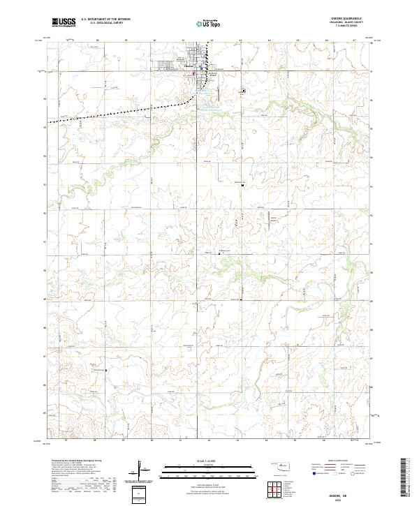 Okeene, OK — USGS 7.5-minute topo (2022)