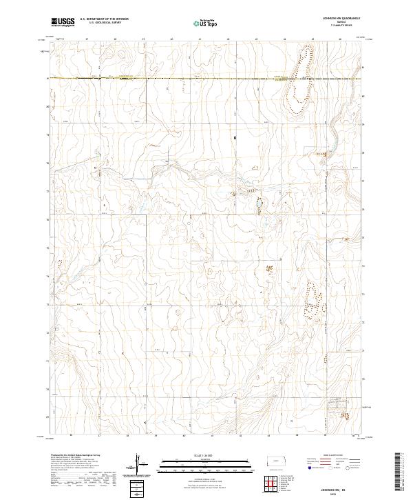 Johnson NW, KS — USGS 7.5-minute topo (2022)