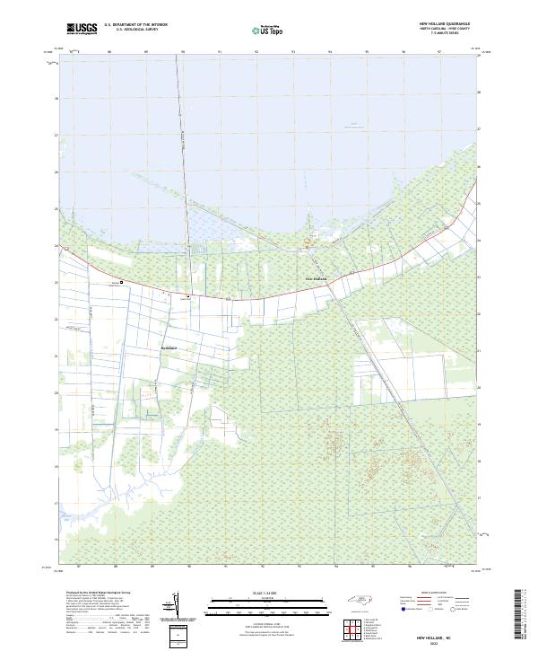 New Holland, NC — USGS 7.5-minute topo (2022)