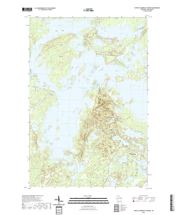 Turtle-Flambeau Flowage, WI — USGS 7.5-minute topo (2022)