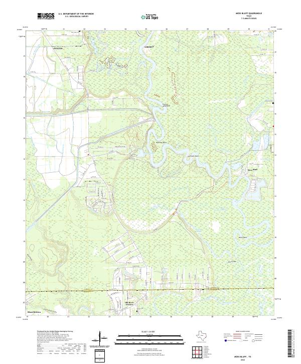 Moss Bluff, TX — USGS 7.5-minute topo (2022)