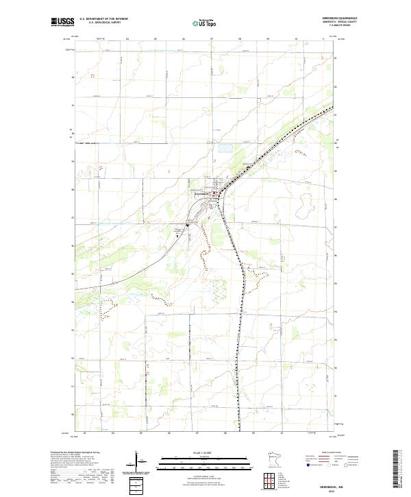 Greenbush, MN — USGS 7.5-minute topo (2022)