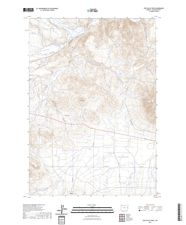Cow Valley West, OR — USGS 7.5-minute topo (2023)