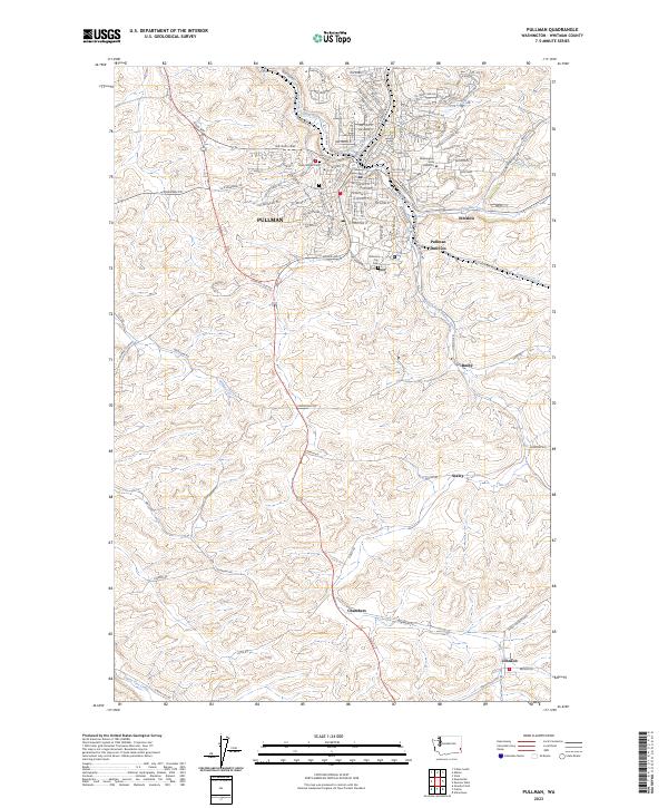 Pullman, WA — USGS 7.5-minute topo (2023)