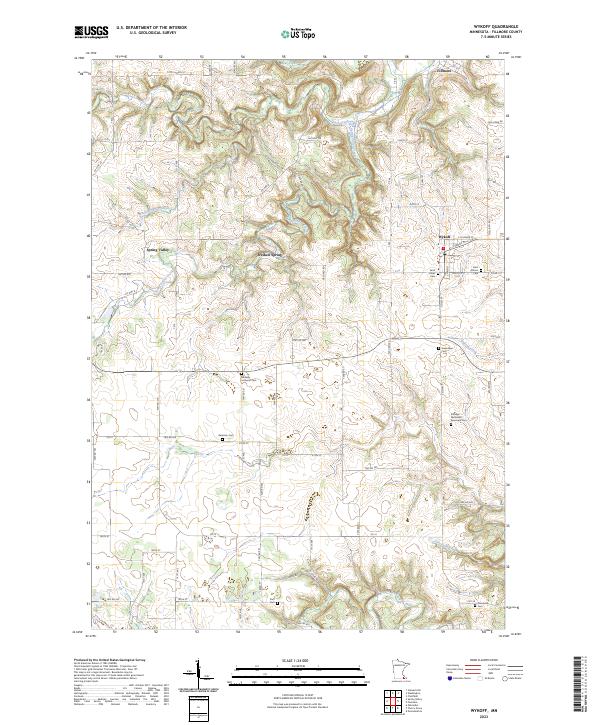 Wykoff, MN — USGS 7.5-minute topo (2023)