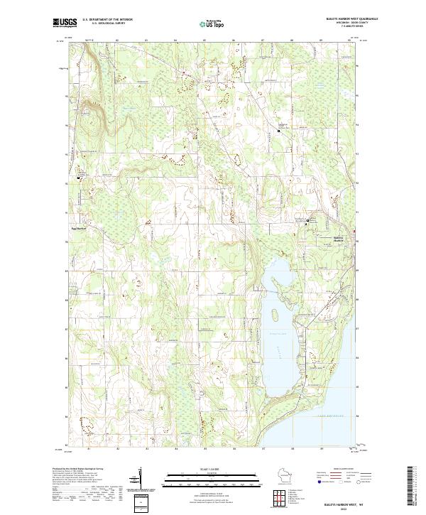 Baileys Harbor West, WI — USGS 7.5-minute topo (2022)