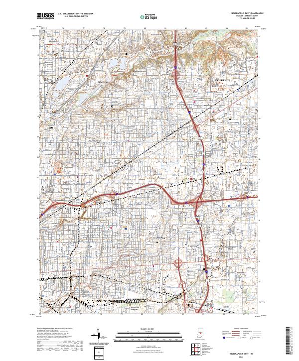 Indianapolis East, IN — USGS 7.5-minute topo (2022)