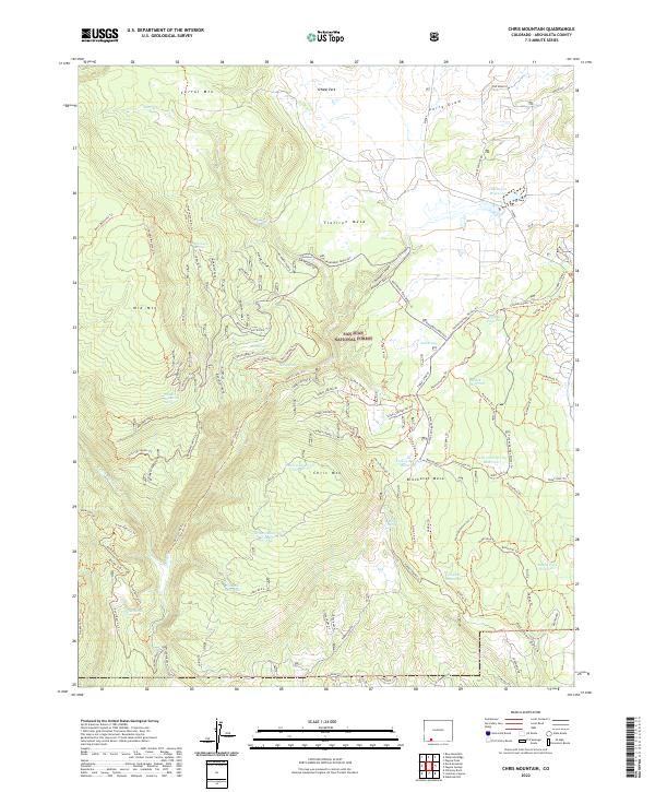 Chris Mountain, CO — USGS 7.5-minute topo (2022)