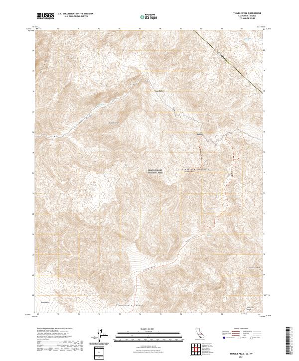 Thimble Peak, CA-NV — USGS 7.5-minute topo (2021)