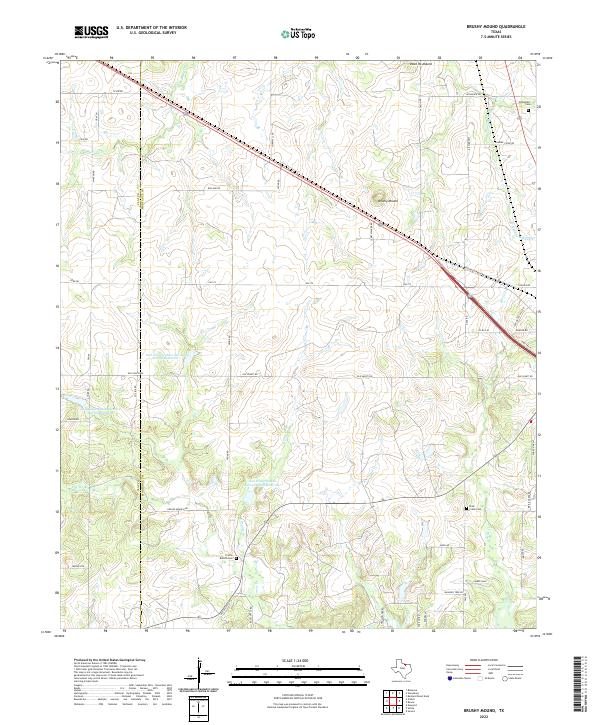 Brushy Mound, TX — USGS 7.5-minute topo (2022)