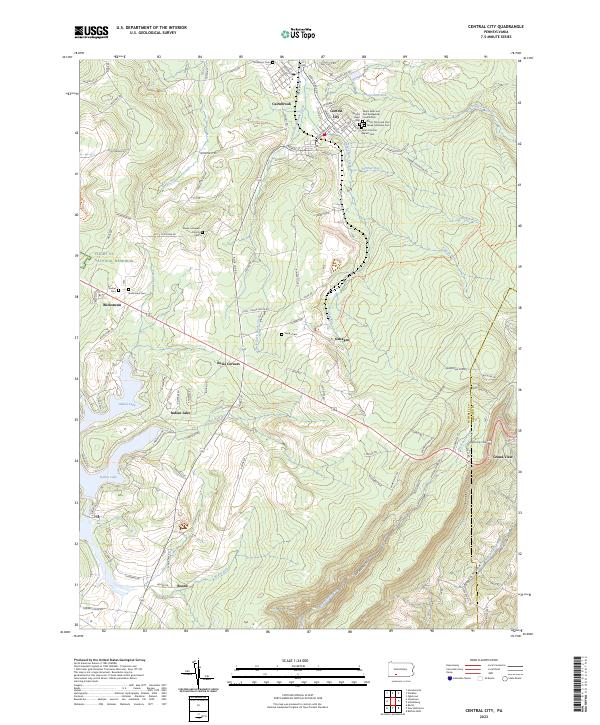 Central City, PA — USGS 7.5-minute topo (2023)