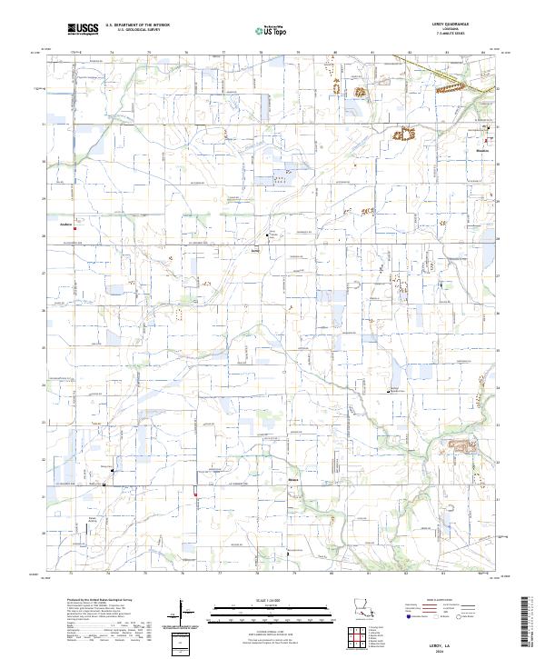Leroy, LA — USGS 7.5-minute topo (2024)