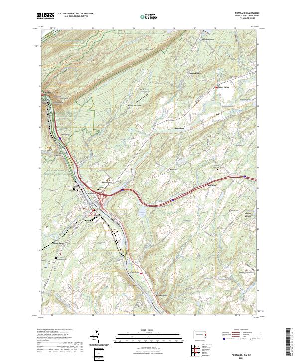Portland, PA-NJ — USGS 7.5-minute topo (2023)