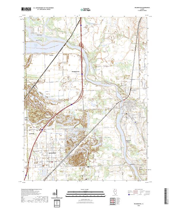 Wilmington, IL — USGS 7.5-minute topo (2024)