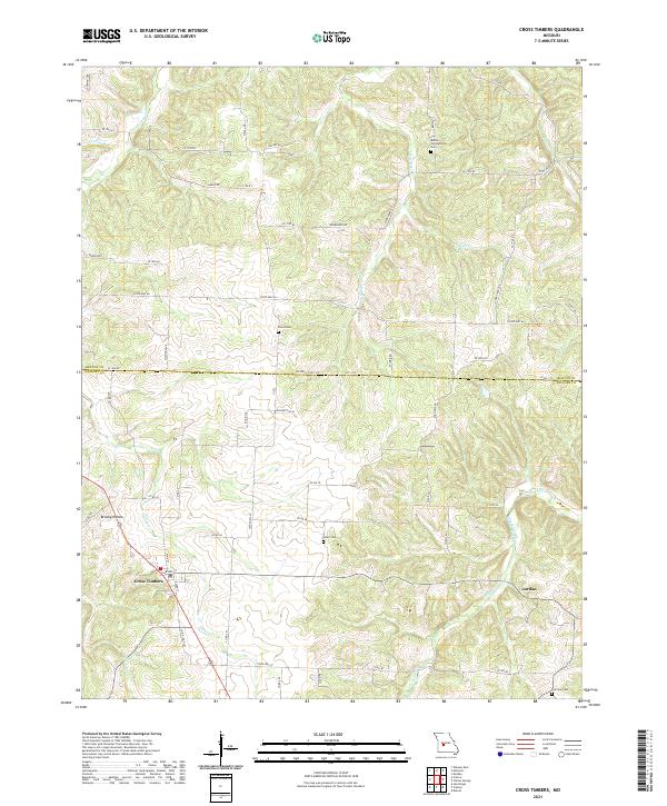 Cross Timbers, MO — USGS 7.5-minute topo (2021)