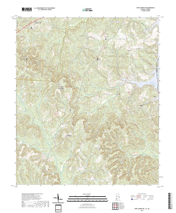 Fort Gaines NW, AL-GA — USGS 7.5-minute topo (2024)