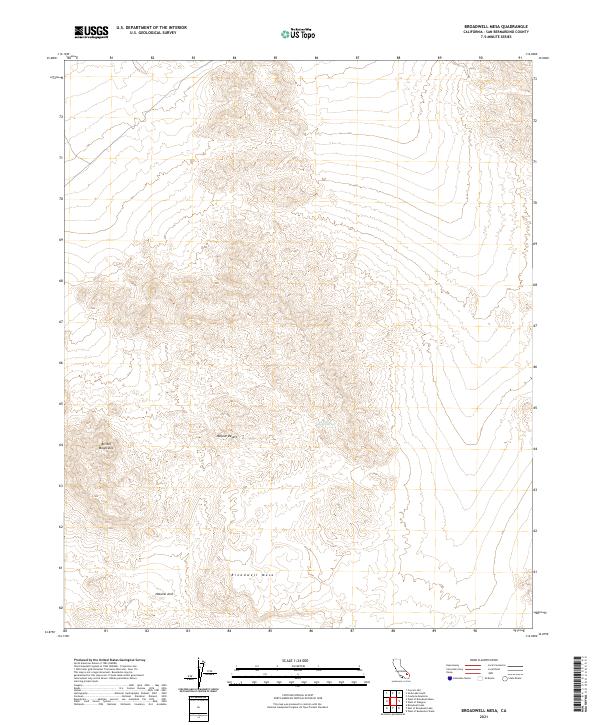 Broadwell Mesa, CA — USGS 7.5-minute topo (2021)