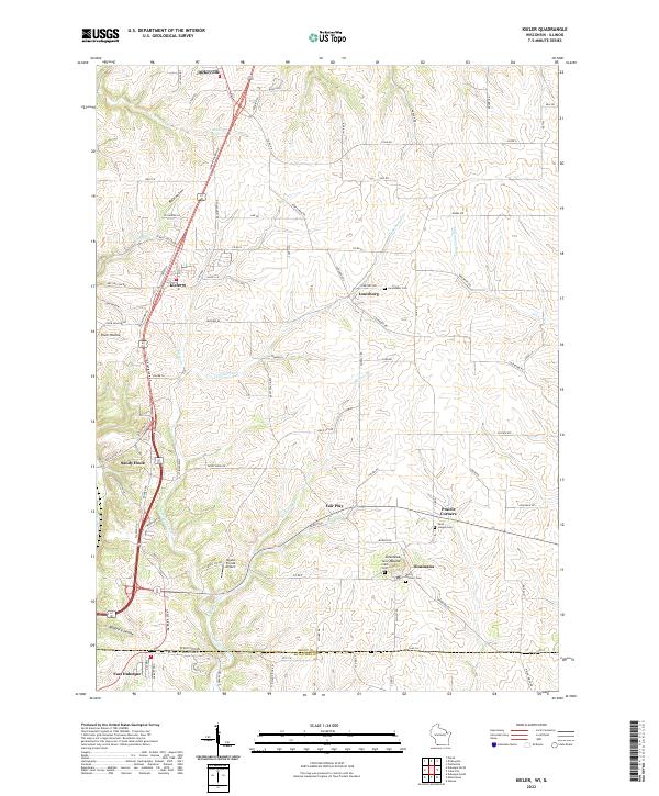 Kieler, WI-IL — USGS 7.5-minute topo (2022)