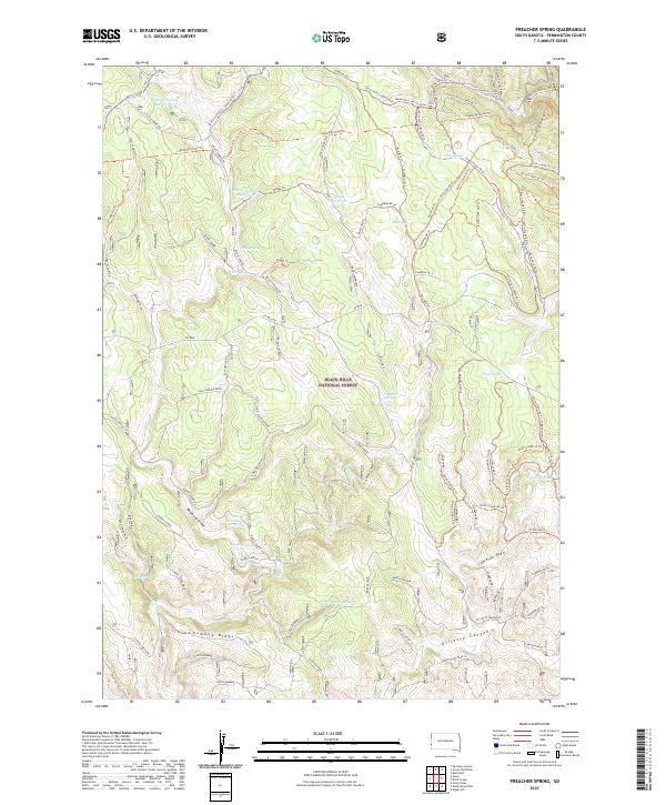Preacher Spring, SD — USGS 7.5-minute topo (2021)