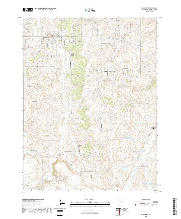 Elizabeth, CO — USGS 7.5-minute topo (2022)