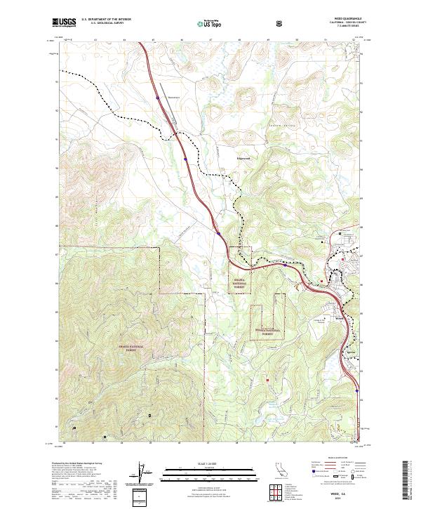 Weed, CA — USGS 7.5-minute topo (2021)
