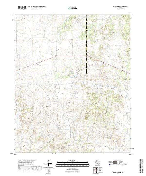Triangle Ranch, TX — USGS 7.5-minute topo (2022)