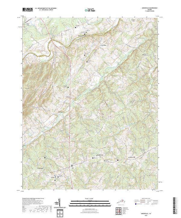 Unionville, VA — USGS 7.5-minute topo (2022)