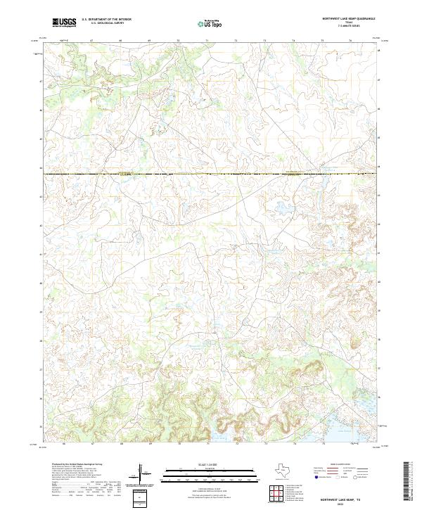 Northwest Lake Kemp, TX — USGS 7.5-minute topo (2022)