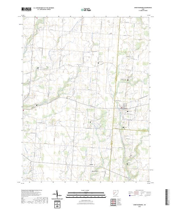 Christiansburg, OH — USGS 7.5-minute topo (2023)
