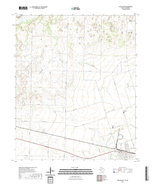 Chillicothe, TX-OK — USGS 7.5-minute topo (2022)