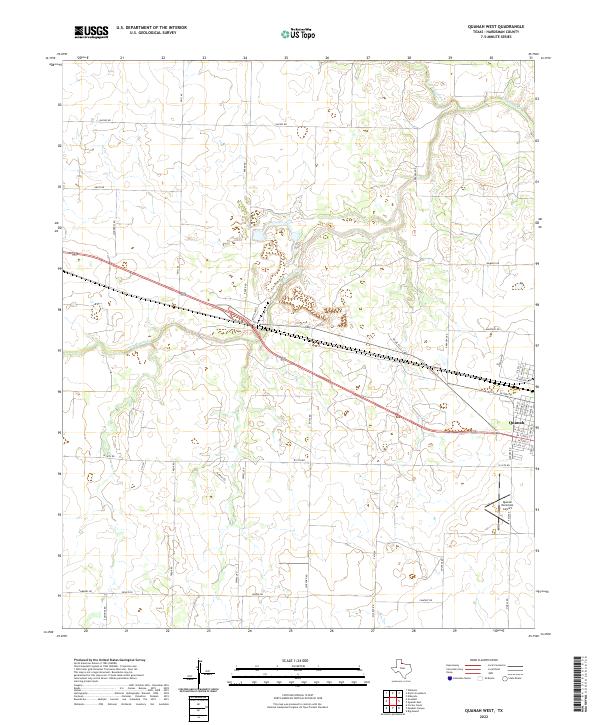Quanah West, TX — USGS 7.5-minute topo (2022)