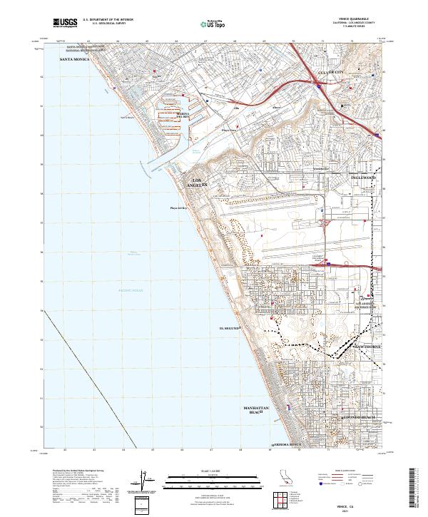 Venice, CA — USGS 7.5-minute topo (2021)