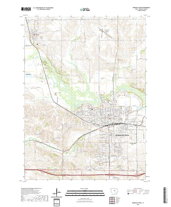 Marshalltown, IA — USGS 7.5-minute topo (2022)