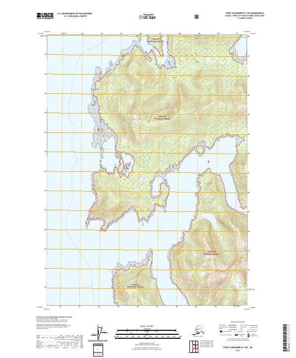 Port Alexander B-1 SW, AK — USGS 7.5-minute topo (2021)