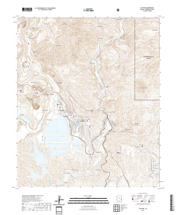 Clifton, AZ — USGS 7.5-minute topo (2021)