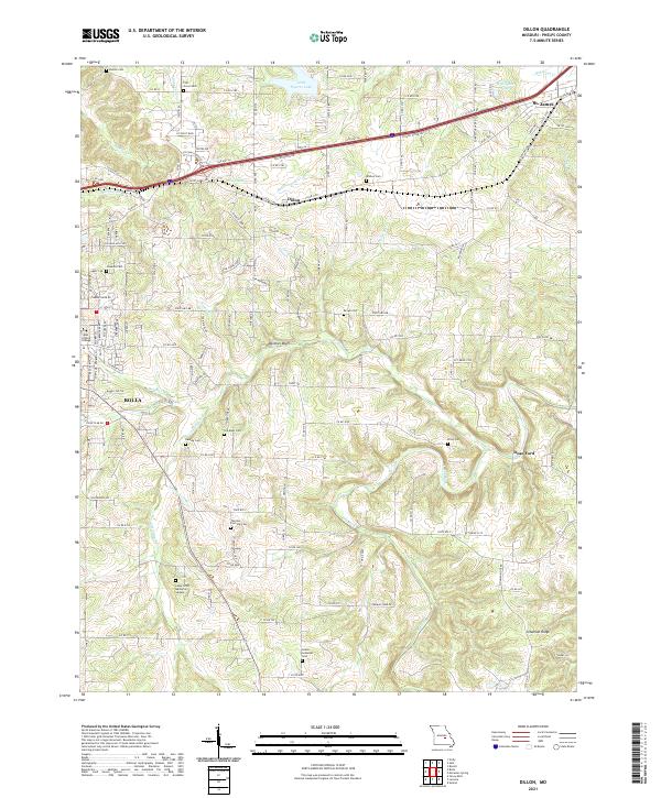 Dillon, MO — USGS 7.5-minute topo (2021)