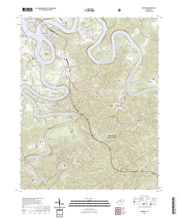 Burnside, KY — USGS 7.5-minute topo (2022)