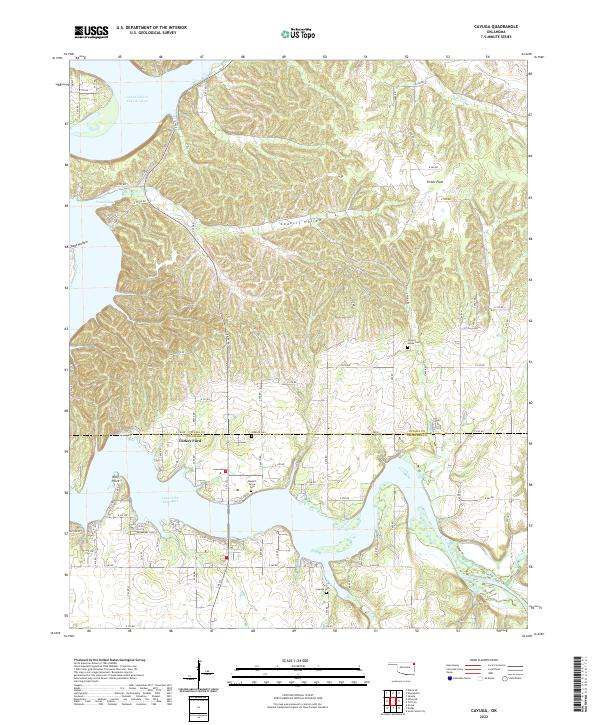 Cayuga, OK — USGS 7.5-minute topo (2022)