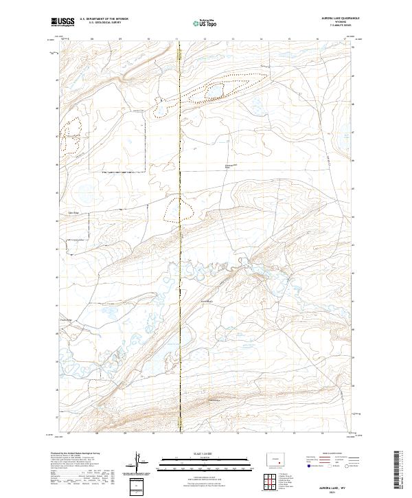 Aurora Lake, WY — USGS 7.5-minute topo (2021)